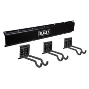 Sealey Wall Mounting Storage Rail with Sports Equipment Hooks