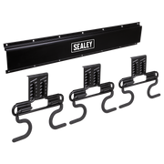 Sealey Wall Mounting Storage Rail with 6 Hooks - Model APHKIT4