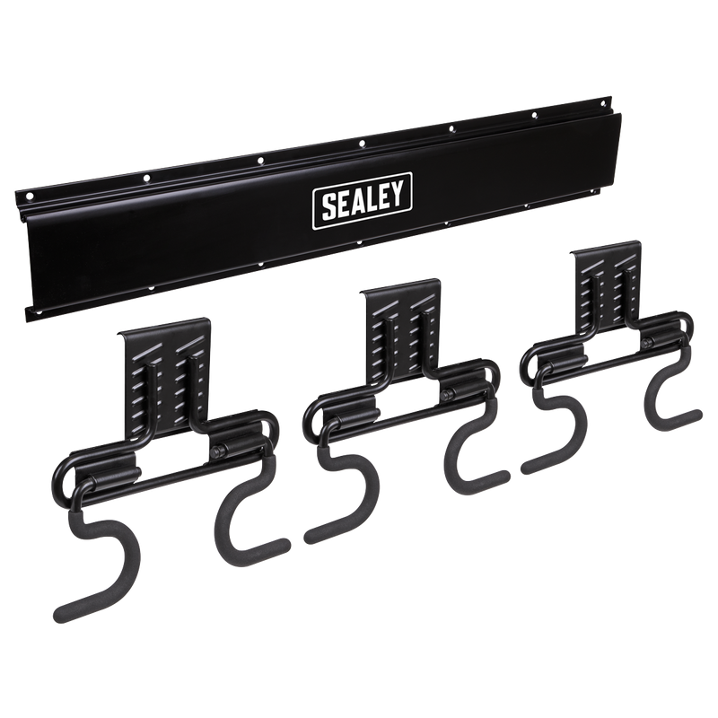 Sealey Wall Mounting Storage Rail with 6 Hooks - Model APHKIT4