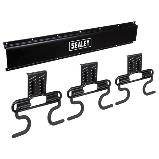 Sealey Wall Mounting Storage Rail with 6 Hooks - Model APHKIT4