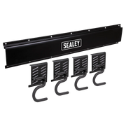 Sealey Wall Mounting Storage Rail with 4 Hooks - Model APHKIT5
