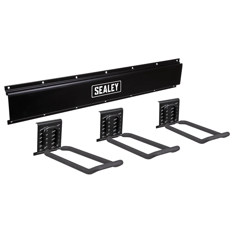 Sealey Wall Mounting Storage Rail with 3 Hooks - Model APHKIT7