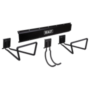 Sealey Wall Mounting Storage Rail with 3 Large Hooks - Model APHKIT9