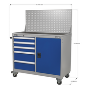 Sealey Premier Industrial Mobile Workstation API1103A 5 Drawers 1 Shelf