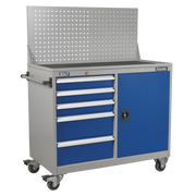Sealey Premier Industrial Mobile Workstation API1103A 5 Drawers 1 Shelf
