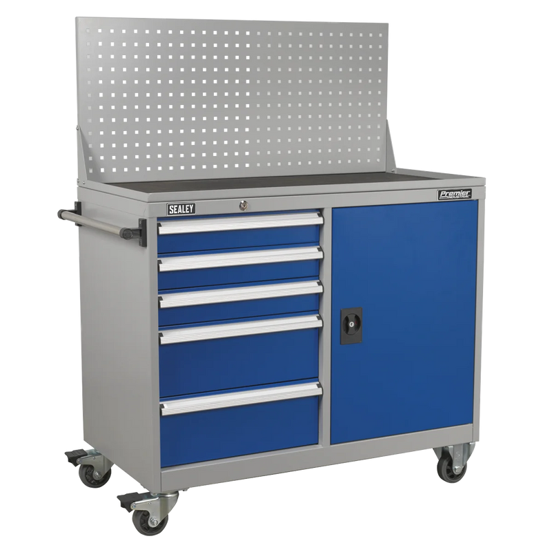 Sealey Premier Industrial Mobile Workstation API1103A 5 Drawers 1 Shelf