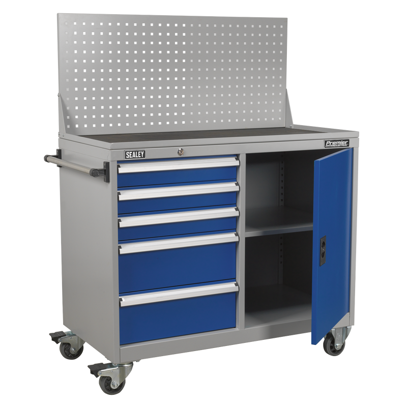 Sealey Premier Industrial Mobile Workstation API1103A 5 Drawers 1 Shelf