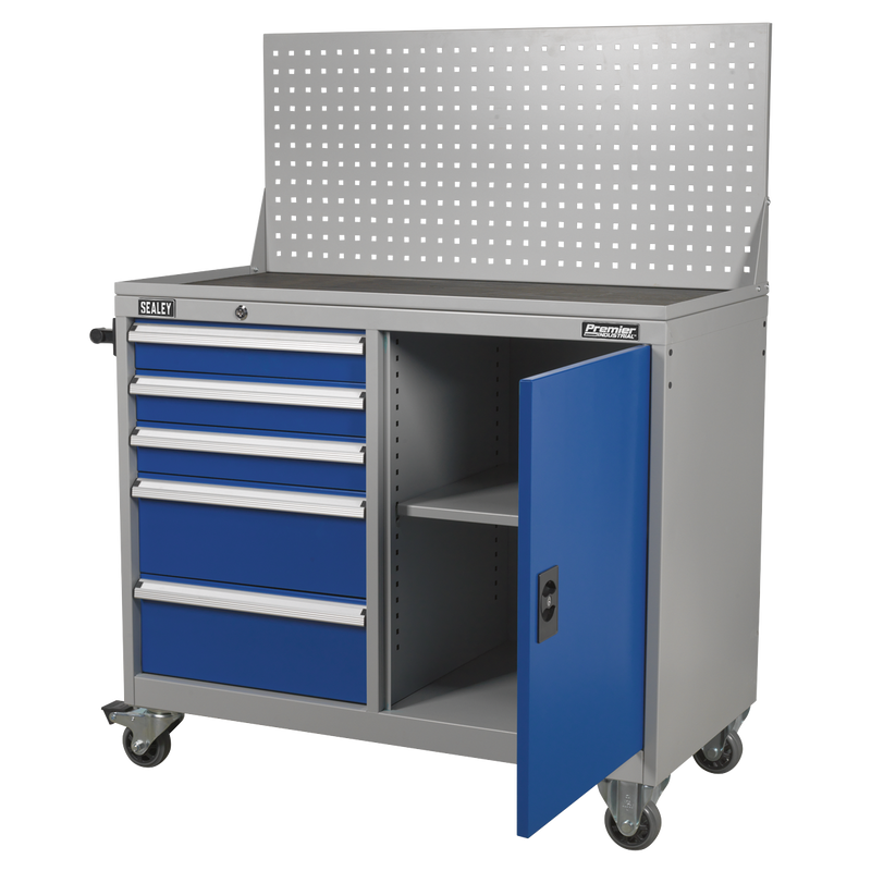 Sealey Premier Industrial Mobile Workstation API1103A 5 Drawers 1 Shelf
