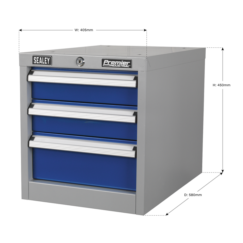 Sealey Premier Industrial Triple Drawer Unit API16 100kg Capacity