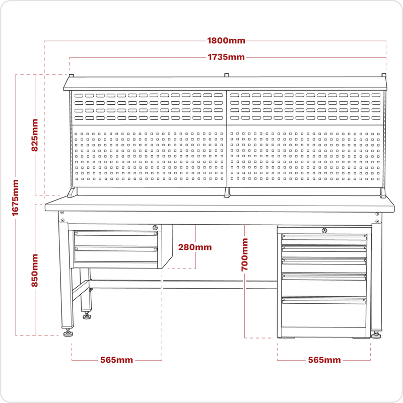 Sealey Premier Industrial Workstation & Cabinet Combo 1.8m