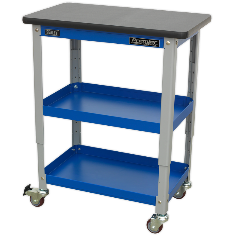 Sealey Premier Industrial Workshop Trolley 3-Level 240kg Capacity