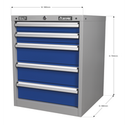 Sealey Premier Industrial Cabinet 5 Drawer API5655A 565x580x700mm