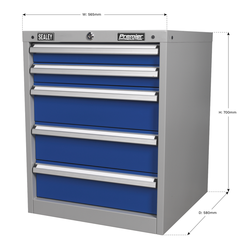 Sealey Premier Industrial Cabinet 5 Drawer API5655A 565x580x700mm