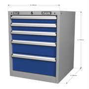 Sealey Premier Industrial Cabinet 5 Drawer API5655B 565x580x700mm