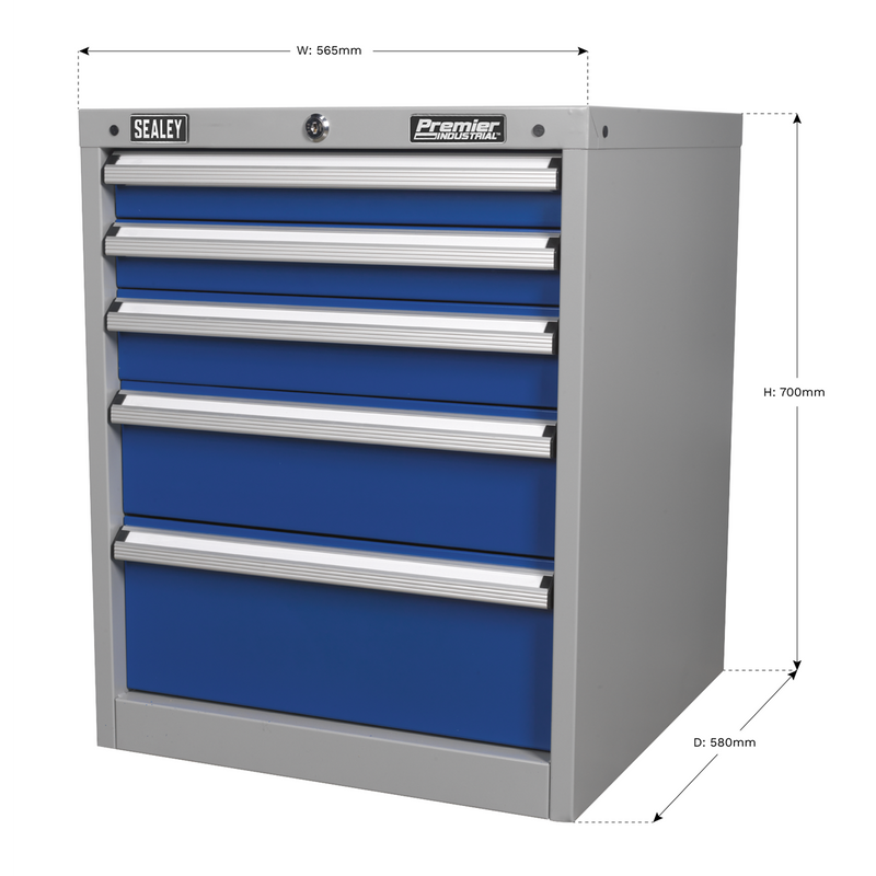 Sealey Premier Industrial Cabinet 5 Drawer API5655B 565x580x700mm