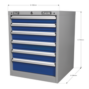 Sealey Premier Industrial Cabinet 6 Drawer API5656 565x580x700mm