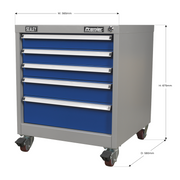 Sealey Premier Industrial Mobile Cabinet 5 Drawer 565x580x675mm