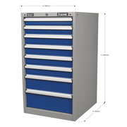 Sealey Premier Industrial Cabinet 8 Drawer 565x655x1000mm
