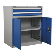 Sealey Premier Industrial Cabinet API8810 2 Drawers 1 Shelf 900x450x1000mm