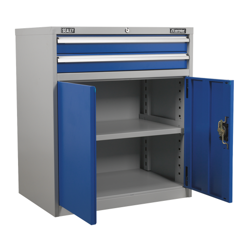 Sealey Premier Industrial Cabinet API8810 2 Drawers 1 Shelf 900x450x1000mm