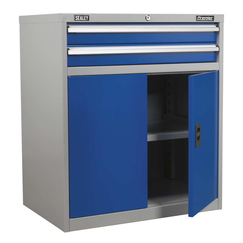 Sealey Premier Industrial Cabinet API8810 2 Drawers 1 Shelf 900x450x1000mm