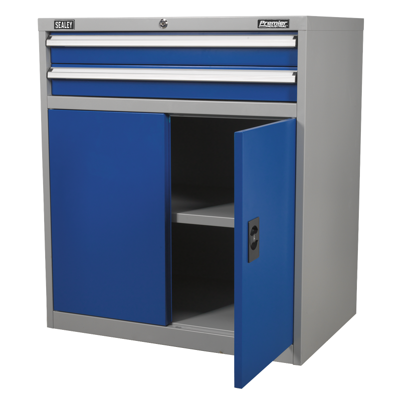 Sealey Premier Industrial Cabinet API8810 2 Drawers 1 Shelf 900x450x1000mm