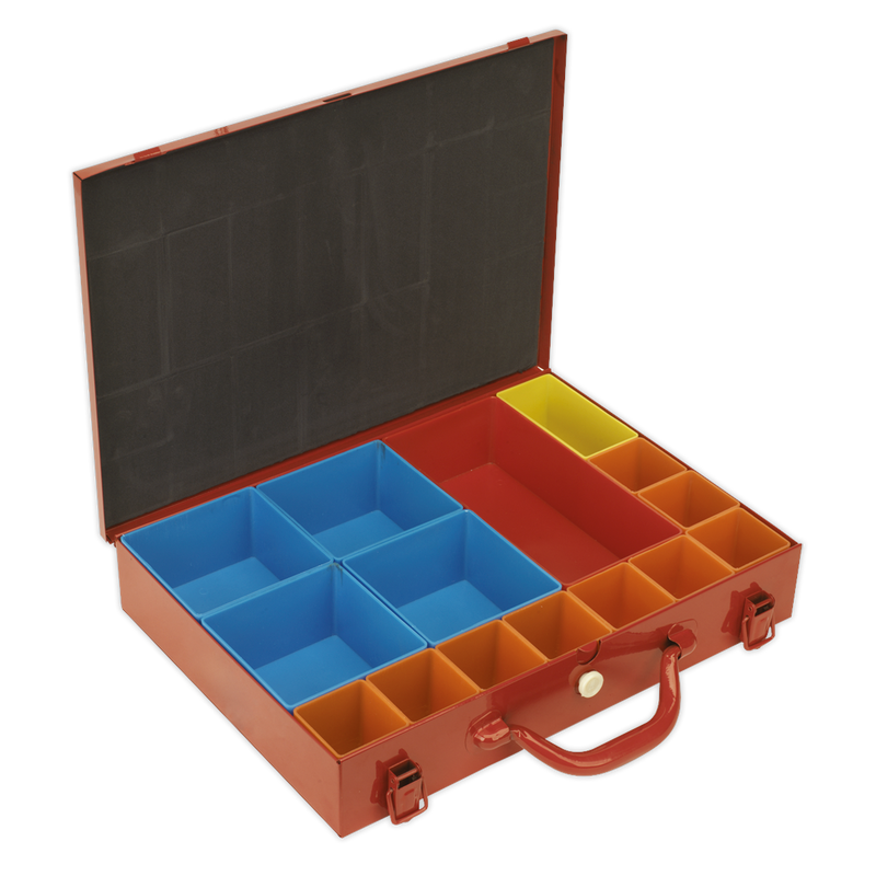 Sealey Metal Case with 15 Storage Bins 388x280x67mm
