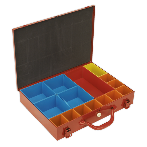 Sealey Metal Case with 15 Storage Bins 388x280x67mm