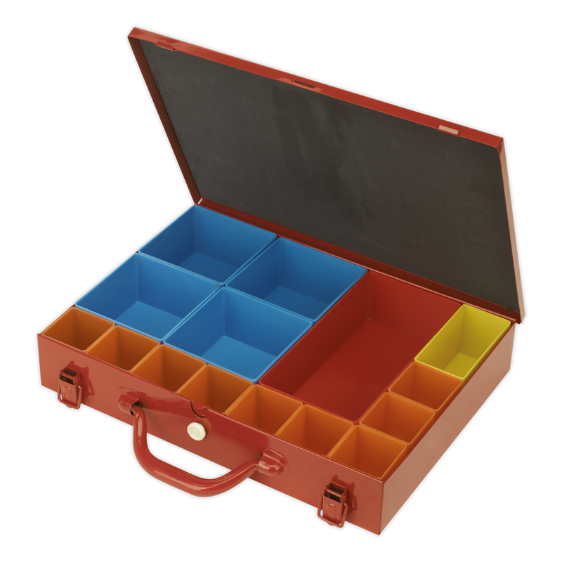 Sealey Metal Case with 15 Storage Bins 388x280x67mm