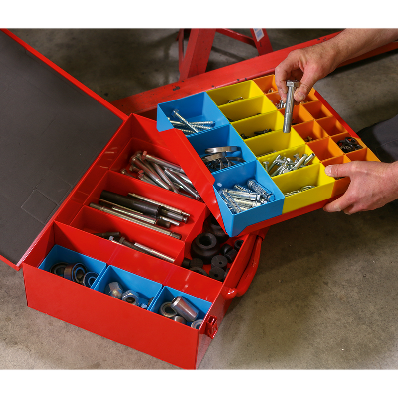 Sealey 2-Layer Metal Case with 27 Storage Bins 440x345x135mm