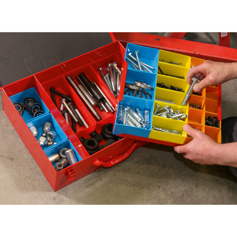Sealey 2-Layer Metal Case with 27 Storage Bins 440x345x135mm