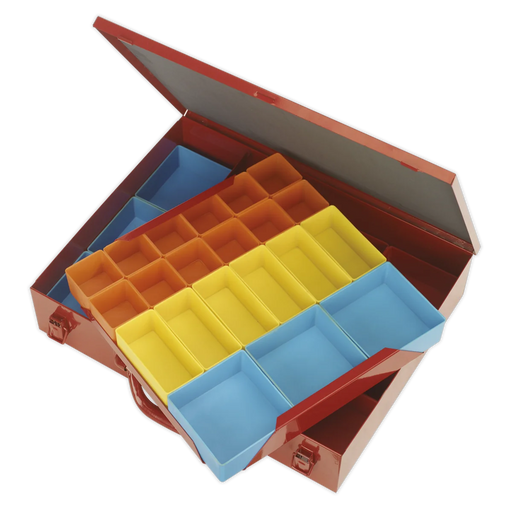 Sealey 2-Layer Metal Case with 27 Storage Bins 440x345x135mm