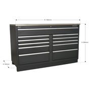 Sealey Premier Heavy-Duty Modular Floor Cabinet 11 Drawer 1550mm