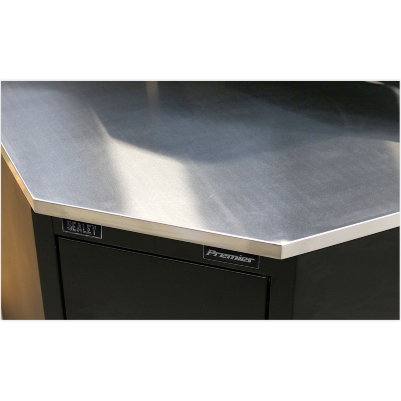 Sealey Premier Stainless Steel Corner Worktop 930mm