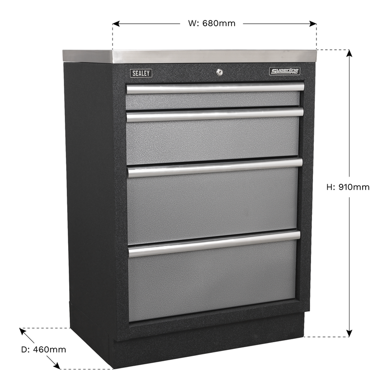 Sealey Superline PRO Modular Cabinet 4 Drawer 680mm
