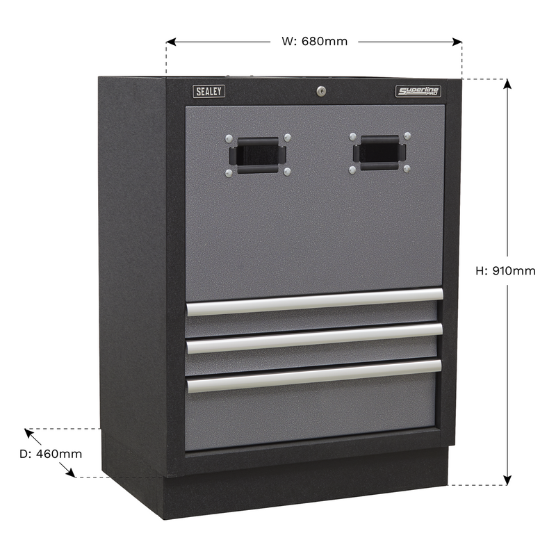 Sealey Superline PRO Modular Reel Cabinet 3 Drawer 680mm