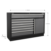 Sealey Superline PRO Modular Floor Cabinet 7 Drawer 1360mm