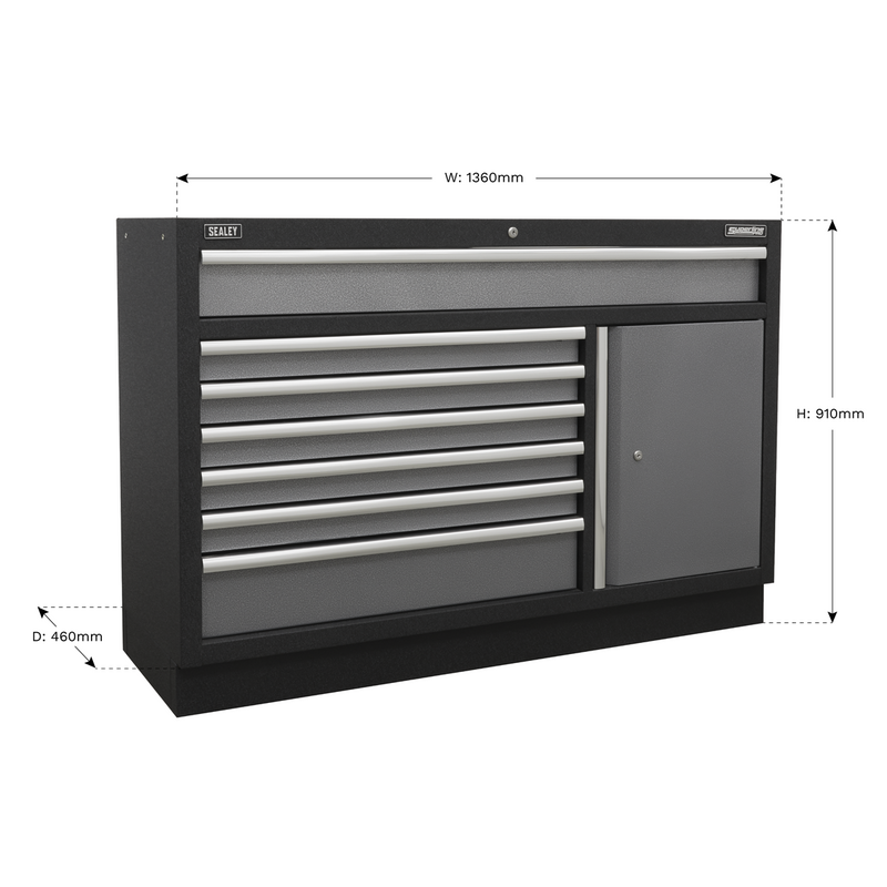 Sealey Superline PRO Modular Floor Cabinet 7 Drawer 1360mm