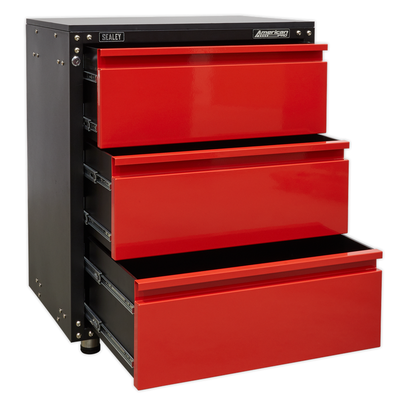 Sealey American PRO Modular Cabinet with Worktop 3 Drawer 665mm