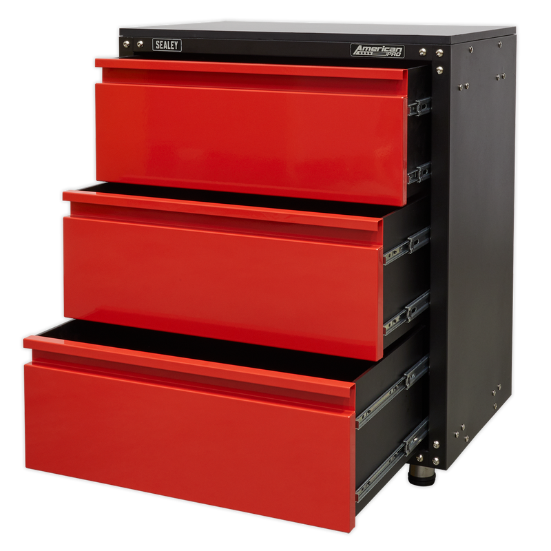 Sealey American PRO Modular Cabinet with Worktop 3 Drawer 665mm