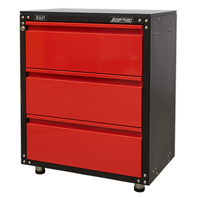 Sealey American PRO Modular Cabinet with Worktop 3 Drawer 665mm