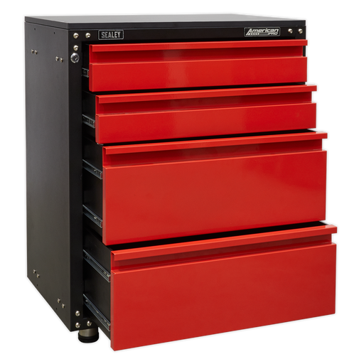 Sealey American PRO Modular Cabinet with Worktop 4 Drawer 665mm
