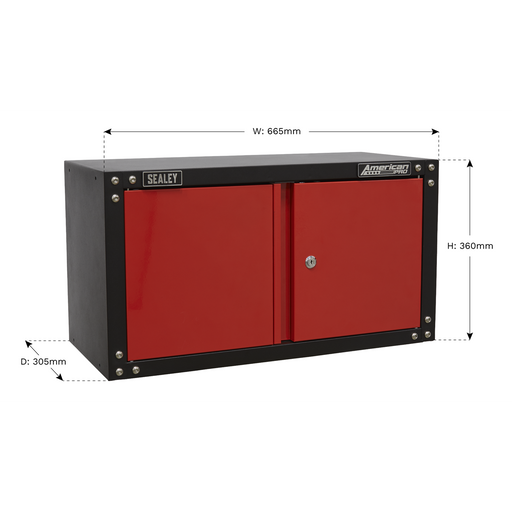 Sealey American PRO Modular Wall Cabinet 2 Door 665mm