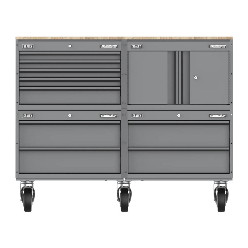 Sealey Superline PRO® Storage System with Rubber Wood Worktop 1.36m