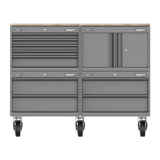 Sealey Superline PRO® Storage System with Rubber Wood Worktop 1.36m