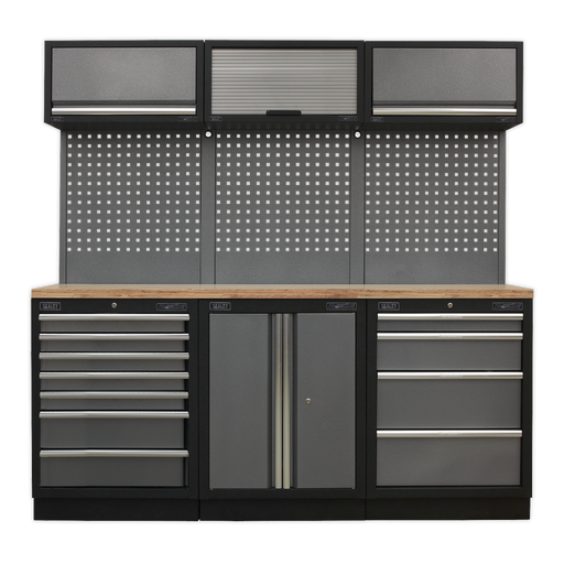 Sealey Superline PRO Storage System 2.04m with Wood Worktop