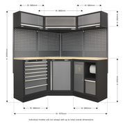 Sealey Superline PRO Corner Storage System 1.55m with Wood Worktop