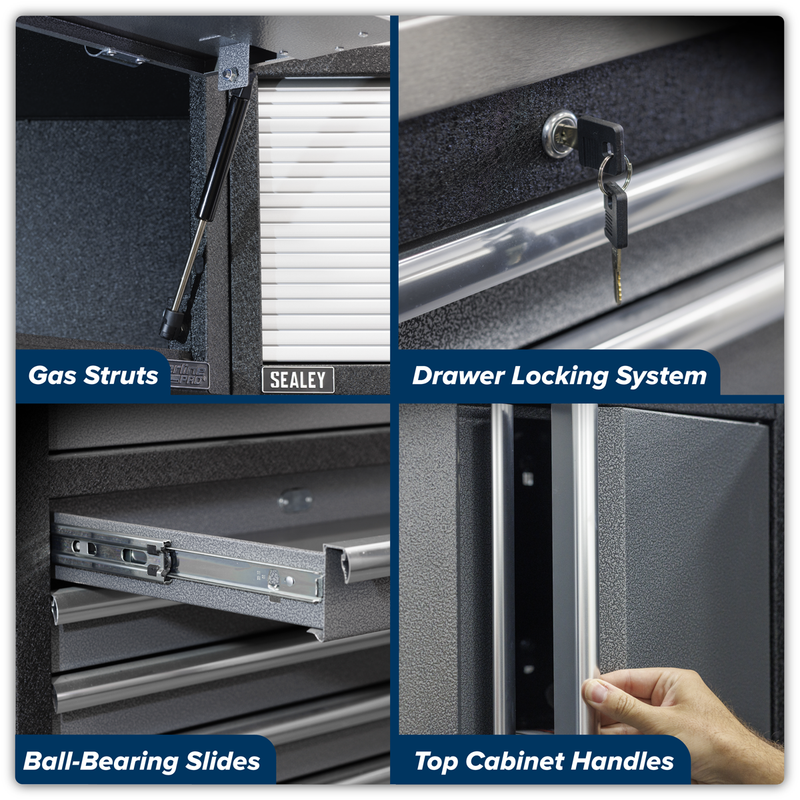 Sealey Superline PRO Storage System 1.96m with Stainless Steel Worktop