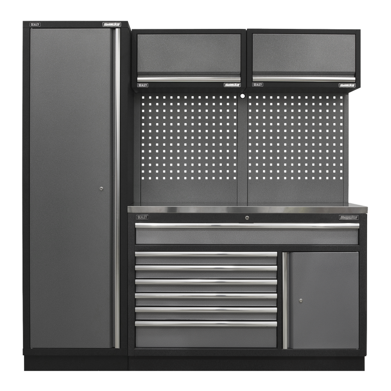 Sealey Superline PRO Storage System 1.96m with Stainless Steel Worktop