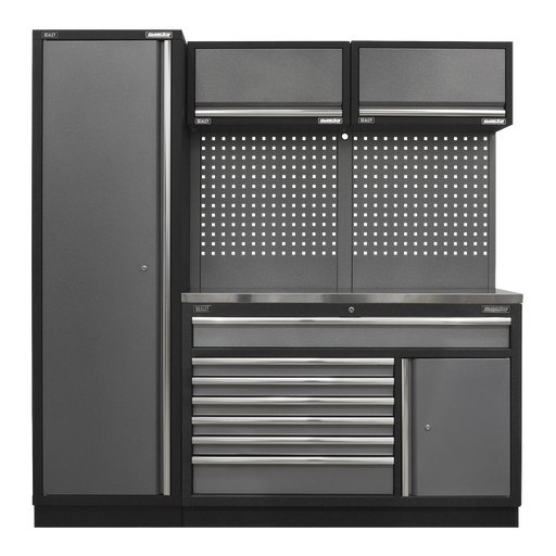 Sealey Superline PRO Storage System 1.96m with Stainless Steel Worktop